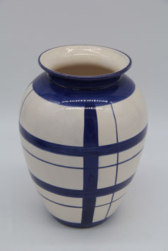 cremeweiß blau gestreift Blumenvase klassische Form Streifen