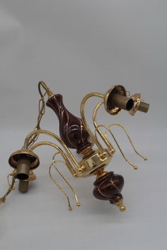 Deckenlampe Hängelampe gold rot Kronleuchter Pendelleuchte vintage fünfarmig