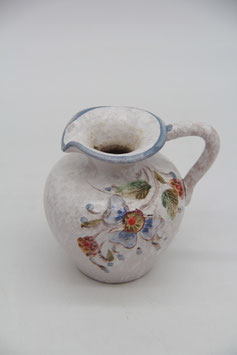 kleine Vase Henkel Krug Keramik geritztes Blumenmotiv