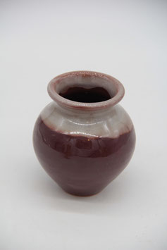kleine rotbraune cremeweiß Keramik Vase