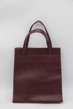 Shopper Handtasche Schultertasche burgunderrot rechteckig Beuteltasche Kunstleder