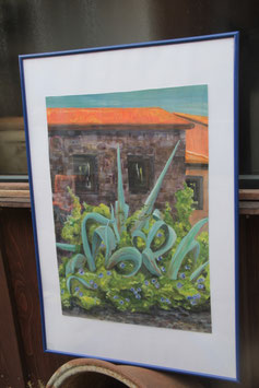 Sigrid Maerker "Finca el Cabrito" Acryl gerahmt 2008 Agave Haus 47x68cm