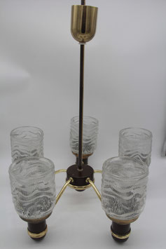 DDR  Narva Mid Century Messing Kronleuchter Deckenlampe 50er 60er 5flammig