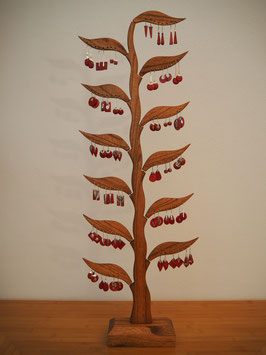 Ohrringhalter, Schmuckbaum mit "12 Baumblätter" für 48 Paar Ohrringe - S19/13