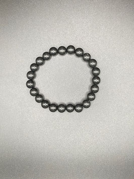 Obsidian schwarz Kugel Armband, Kugeln 8 mm Durchmesser, 19 cm, elastisch Stretchband