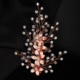 Haarklammer Rosegold Blumen Perlen Strass Art. N4420 Haarschmuck Braut Haarschmuck Hochzeit