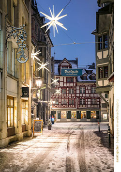 postkarte sankt gallen bankgasse im weihnachtsglanz