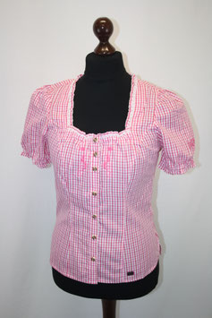 Karo-Bluse fuchsia