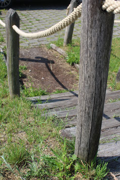 Terrassenbegrenzung durch Seile ø20 mm