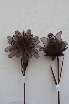Gartenstecker rost Blüte Netz