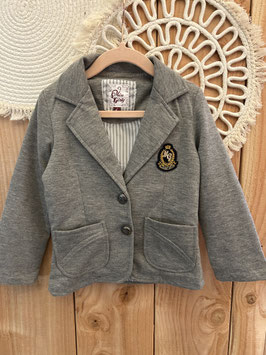 Grijze blazer van miss Girly met embleem - maat 104