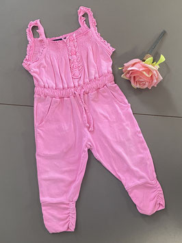 Stoere roze jumpsuit van Baby Blue in maat 80