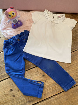 Shirt met kraag en broek van Zara Girls maat 98