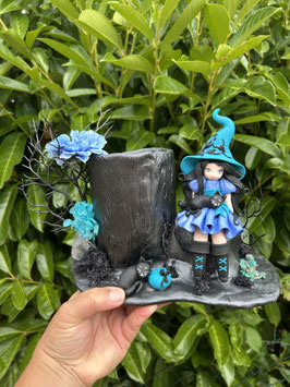 Pot à crayons … Sorcière bleue chats noirs