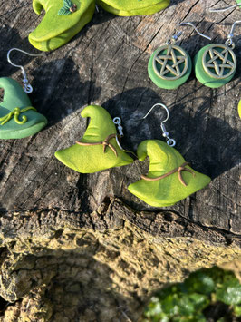 Boucles d'oreilles Chapeaux de sorcière … vert clair