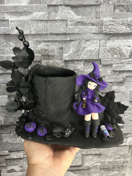 Pot à crayons Sorcière Violetta (collection Halloween)