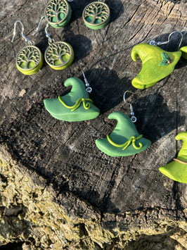 Boucles d'oreilles Chapeaux de sorcière … vert foncé