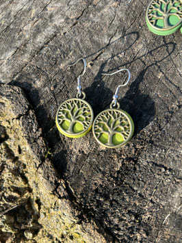 Boucles d'oreilles Arbre de vie … vert clair