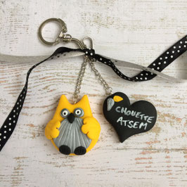 Chouette Atsem  jaune et noir .. ref. Mod1