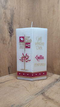 Taufkerze Rautenform "Emilia"