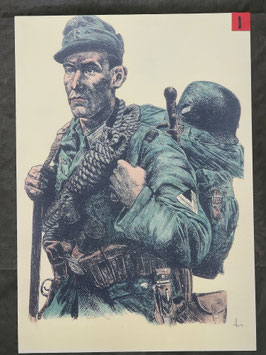 Stampa, quadro, disegno, soldato Militare (>Se)