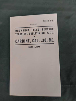 Libretto d'uso, Manuale Tecnico Istruzioni Carbine M1 (sp.s.)