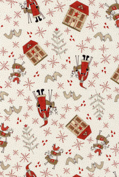 Santas, Cream, Scandinavian Christmas, Lynette Anderson, Lecien 08049550720