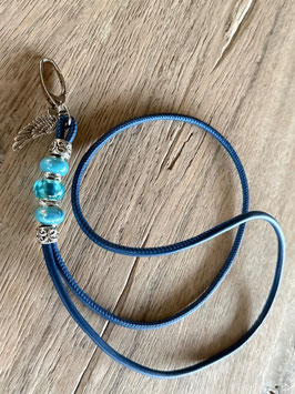 Glattleder blau mit hellblauen Beads Klimbim Engelsflügel