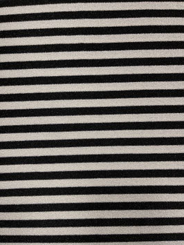 Glitzerjersey Streifen / Schwarz/Beige-Silber