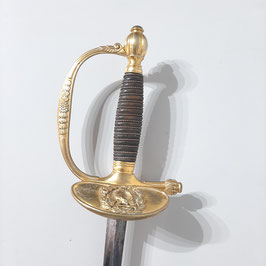 Offiziers Degen, Frankreich 19.Jahrhundert, gebläute und vergoldete Klinge