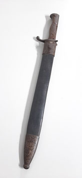 SG 98/05 a.A Bajonett Seitengewehr 1898/1905 alter Art, datiert 1914 mit originaler Lederscheide!