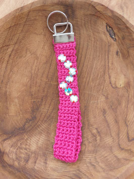 gehäkelter Schlüsselanhänger/Taschenbaumler in pink