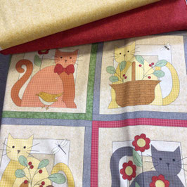 Patchwork- Panel Katzen Wooly Cats