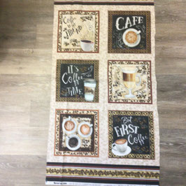 Patchwork-Stoff Panel Kaffee