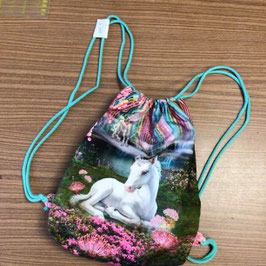Kinder-Rucksack Einhorn auf Wiese -fertig genäht