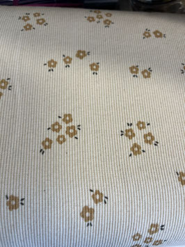 Ripp-Jersey Blümchen natur