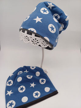 beanie blau mit sternen