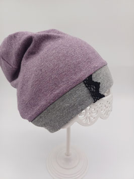 einlige beanie mit sweat in flieder ku 44-49