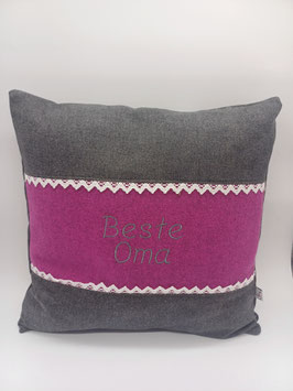 beste oma grau mit magenta Loden