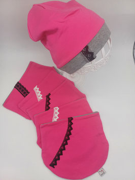 einlagige beanie mit halssocken