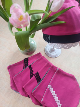 einlagige beanie mit halssocken pink