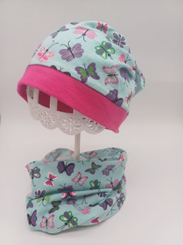 einlagige beanie mit schmetterlinge