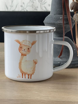 Emaille-Becher mit Alpakamotiv Kinder 2