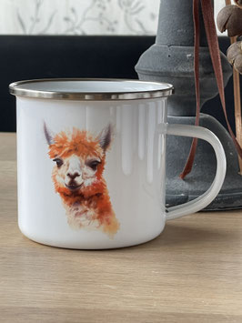 Emaille-Becher mit Alpakamotiv W`color 13