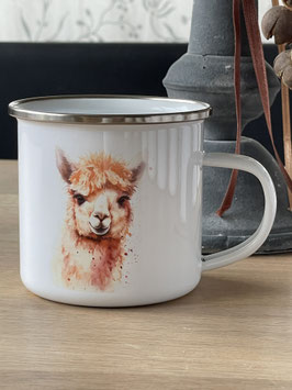 Emaille-Becher mit Alpakamotiv W`color 11