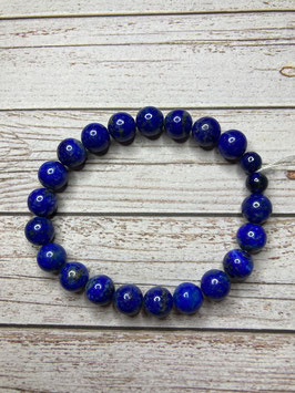 Lapislazuli Kugelarmband, echte Steine, Kugeln 6 mm,  elastisch Stretchband 19 cm - ohne Deko