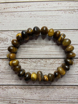 Tigerauge Nuggets Armband, Nuggets 7-10 mm Größe,  19 cm lang, elastisch Stretchband - ohne Deko