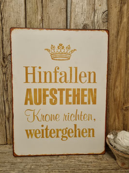 Spruchschild Krone richten Art.3636