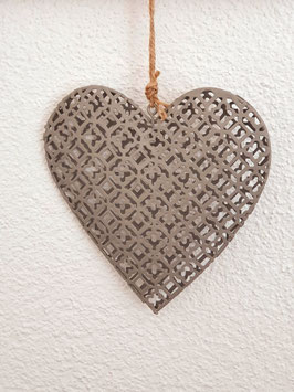 Herz Anhänger Gitter grau 14x14cm Art.1648