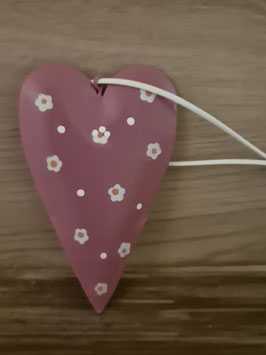 Metall Herz Blüten pink Art. 6810